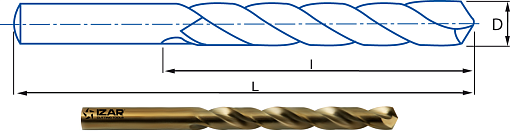 Фото 1 товара Сверло 4,0 мм ц/х по металлу HSSE Co5 IZAR (Испания)