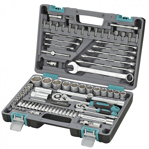 Фото 0 товара Набор инструментов, 1/2, 1/4, CrV, пластиковый кейс, 82 предмета Stels