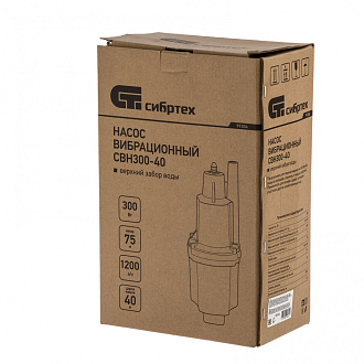 Вибр. насос СВН300-40, верх. забор, 300 Вт, напор 75 м, 1200 л/ч, кабель 40 м Сибртех - фото 6