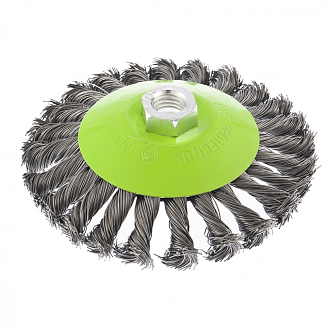 Щетка для УШМ, 125 мм, М14, "тарелка", крученая мет. проволока Сибртех - фото 2