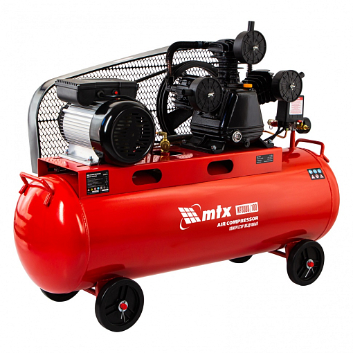 Фото 1 товара Компрессор воздушный ременный привод КР3000/100 3,0 кВт, 100 литров, 510 л/мин МТХ