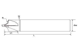 Фреза галтельная R=8,0 dхв=20 4F TiSiN HRC55 IRR-R8 Geefun - фото 2
