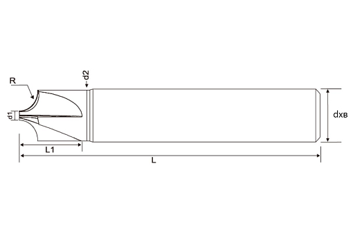 Фото 1 товара Фреза галтельная R=8,0 dхв=20 4F TiSiN HRC55 IRR-R8 Geefun