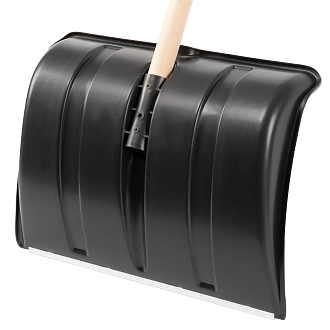 Лопата для уборки снега пластиковая, 470х350х1410 мм, деревянный черенок, Россия, Сибртех - фото 5