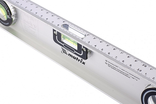 Фото 2 товара Уровень алюминиевый "Рельс", 400 мм, 3 глазка (1 поворотный) Matrix