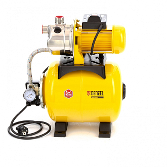 Насосная станция PS1000Х, 1000 Вт, 3500 л/ч, ресивер 24 л, подъем 44 м, нержавейка Denzel - фото 2