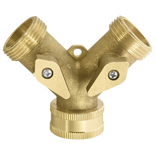 Фото 0 товара Разветвитель двухканальный, регулируемый, внеш. и внутр. резьба 3/4, латунный Palisad