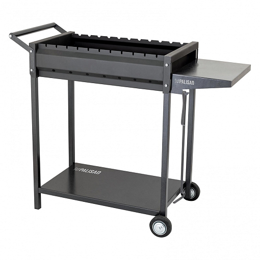 Фото 0 товара Мангал сварной на колесах, 662 х 390 х 152/805 мм, сталь 2 мм, кочерга в комплекте, Camping Palisad