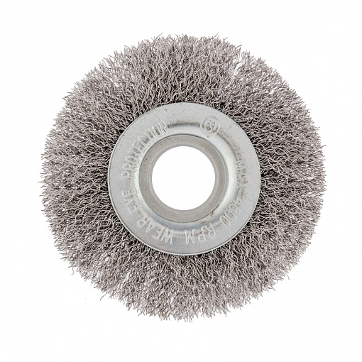 Фото 1 товара Щетка для УШМ, 100 мм, посадка 22,2 мм, плоская, витая проволока 0,3 мм Сибртех