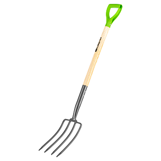 Вилы 4-рогие, огородные, кованые, 195х295х1165 мм, деревянный лакированный черенок Сибртех - фото 1