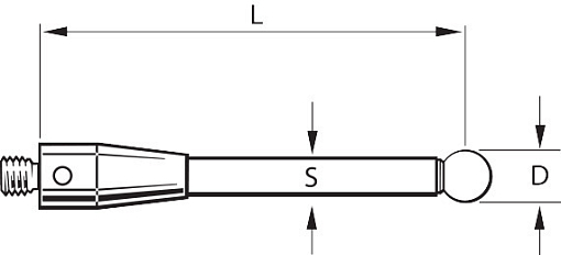 Фото 1 товара Щуп с рубиновым сферическим наконечником длина 20 мм 1,5 мм