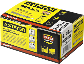 Дюбель-гвоздь полипропиленовый с потайным бортиком STAYER 40 x 6 мм, 125 шт., 30645-06-040 - фото 2