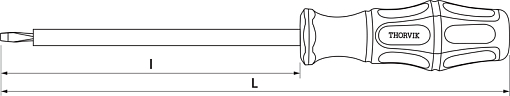 Фото 1 товара Отвертка стержневая диэлектрическая шлицевая VDE 1000V, SL2.5x75 мм, THORVIK