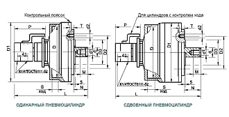 Пневмоцилиндр вращающийся зажимной не полый двухпоршневой ЦПВ-250.2 БЗСП - фото 2