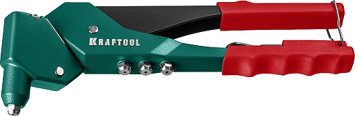 Фото 1 товара Заклепочник 31176_z01 KRAFTOOL заклепки 2.4-4.8 мм - алюминий и сталь, 2.4-4.0 - нерж. сталь, литой корпус, 360°