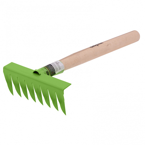 Фото 0 товара Грабли витые 8 - зубые, 160 х 390 мм, стальные, деревянная рукоятка, Агроном, Россия, Сибртех