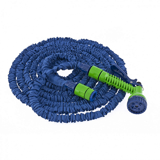 Фото 1 товара Набор поливочный, растягивающийся шланг 15 м, 7 режимов пистолет, соединитель, адаптер Сибртех