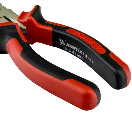 Фото 2 товара Длинногубцы изогнутые Nickel, 180 мм, никелированные, двухкомпонентные рукоятки Matrix