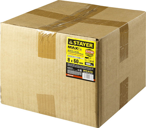 Фото 1 товара Дюбель-гвоздь полипропиленовый с потайным бортиком STAYER 60 x 8 мм, 1000 шт., 30640-08-060