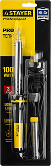 STAYER 100 Вт, 220 В, клин, двухкомпонентная рукоятка, электропаяльник Proterm 55300-100 Professional - фото 3