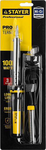 Фото 2 товара STAYER 100 Вт, 220 В, клин, двухкомпонентная рукоятка, электропаяльник Proterm 55300-100 Professional