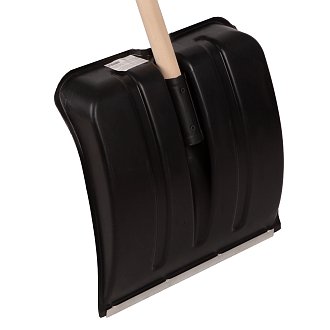 Лопата для уборки снега пластиковая, 380х385х1420 мм, оцинк. планка, деревянный черенок Россия - фото 6