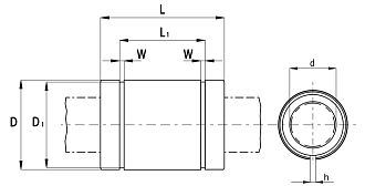 Линейный подшипник LME16-UU-AJ (KBS1636PP) TECHNIX - фото 2