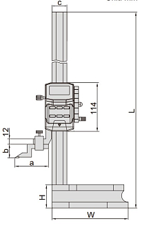 Штангенрейсмас цифровой ШРЦ 0-600, 0.01мм с маховиком, INSIZE - фото 2