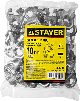 Зажим троса STAYER 10 мм, 25 шт.,DIN 741 30535-10 - фото 3