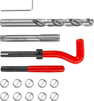 Набор для восстановления резьбы M12x1.75, 15 предметов, THORVIK - фото 1