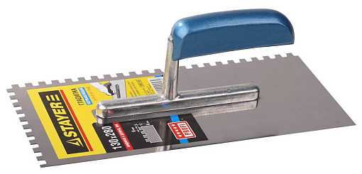 Фото 0 товара Гладилка штукатурная STAYER 130x280 мм, 6х6 мм, нержавеющая, деревянная рукоятка, 0802-06