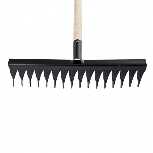 Фото 1 товара Грабли стальные, 420 х 1300 мм, 16 витых зубьев, деревянный черенок, Россия Сибртех