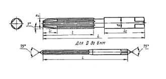 Развертка 4,5 Н7 ручная ц/х Р6М5 Sekira винт. зуб - фото 2