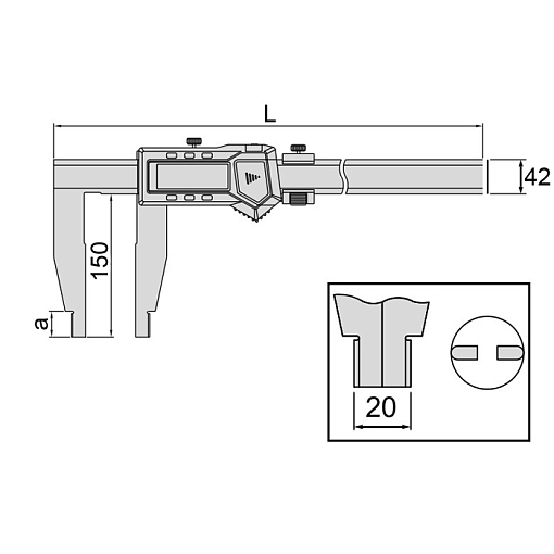 Фото 1 товара Штангенциркуль Шцц-3 - 1000 (0.01мм/0.0005") вылет губок 150мм, INSIZE