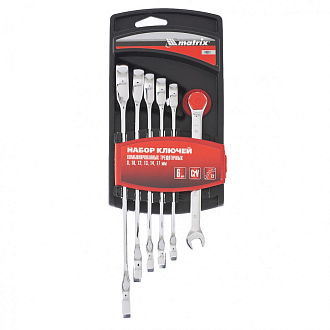Набор ключей комбинированных, трещеточных 6 шт Matrix - фото 2