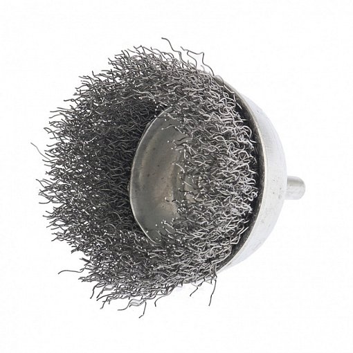 Фото 1 товара Щетка для дрели, 50 мм, "чашка" со шпилькой, витая проволока 0,3 мм Сибртех
