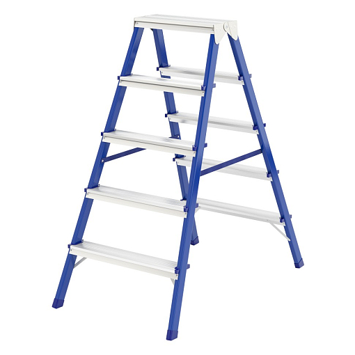 Фото 0 товара Стремянка двусторонняя 5 ступеней, стальная, Россия, Сибртех