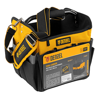 Переноска для инструмента, 260х240х300 мм, 22 кармана, наплечный ремень Denzel - фото 10