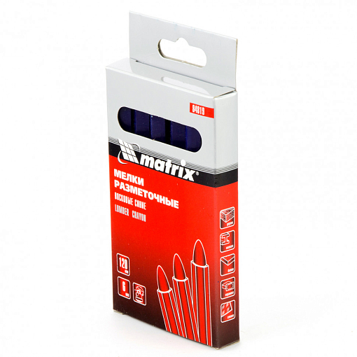 Фото 3 товара Мелки разметочные восковые синие, 120 мм, коробка 6 шт Matrix