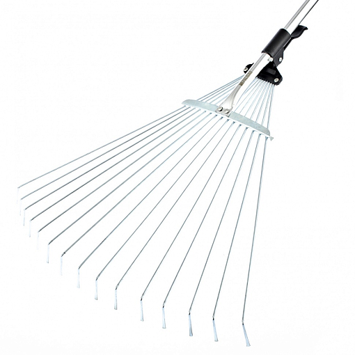 Фото 1 товара Грабли веерные стальные, 190 - 520 х 1200 - 1500 мм, 15 зубьев, раздвижные, стальной черенок, Palisad