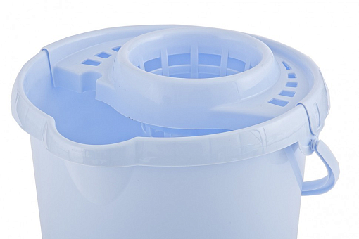 Фото 2 товара Ведро пластмассовое круглое с отжимом 12 л, сиреневое, Россия Elfe