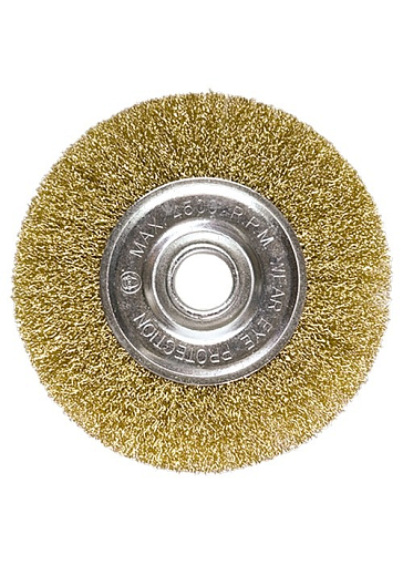 Фото 1 товара Щетка для УШМ, 125 мм, посадка 22,2 мм, плоская, латунированная витая проволока Matrix