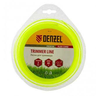 Леска для триммера, круглая 2 мм х 63 м, блистер Flex cord Denzel - фото 3