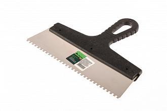 Шпатель из нерж. стали, 250 мм, зуб 4 х 4 мм, Сибртех - фото 1