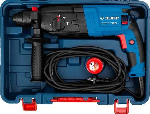 Фото 4 товара ЗУБР 800 Вт, 0-1200 об/мин, 0-4800 уд/мин, кейс, перфоратор горизонтальный ЗП-26-800 К Профессионал