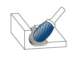 Борфреза овальная тип Е TRE 3х6 dхв=3 Lобщ=50 Blue-Tec Karnash арт. 11.5041-005 - фото 2