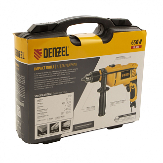 Дрель ударная ID-650, 650 Вт, 0-3000 об/мин, 48000 уд/мин Denzel - фото 8