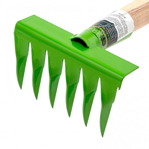 Фото 3 товара Грабли витые 6 - зубые, 120 х 390 мм, стальные, деревянная рукоятка, Агроном, Россия, Сибртех