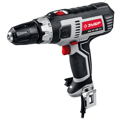 Фото 5 товара ЗУБР 400 Вт, 0-450/0-1800 об/мин, кейс, дрель-шуруповерт сетевая ДШ-М1-400-2 К Мастер