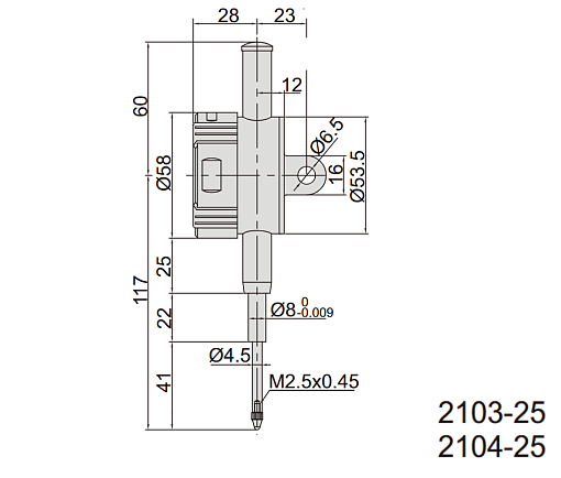 Фото 1 товара Индикатор ИЧЦ 25.4мм/1.0" дел 0.01мм/0.0005", INSIZE